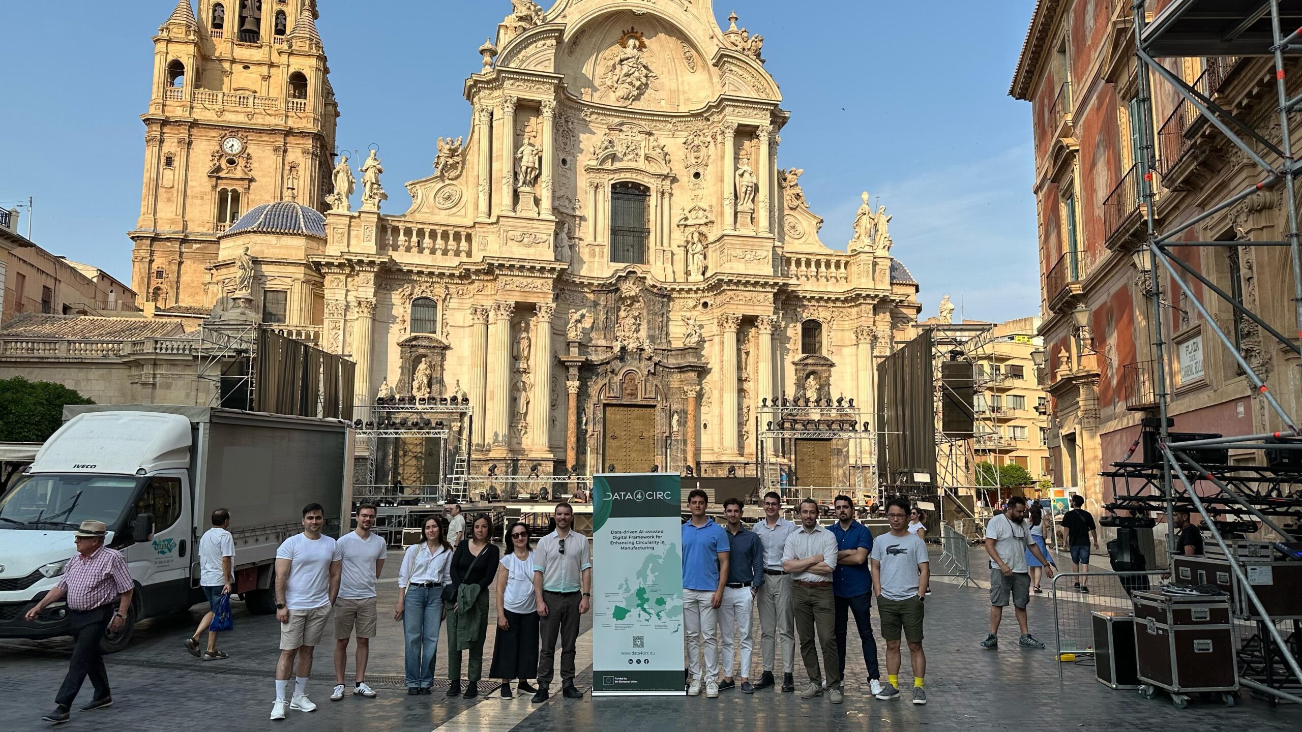 DATA4CIRC team in front of the Cathedral in Murcia